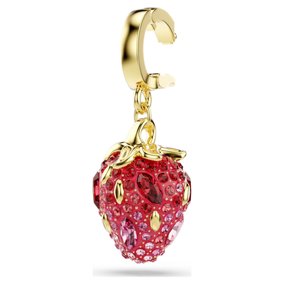 Swarovski Idyllia charm Mixed cuts, Stawberry, Gold-tone plated