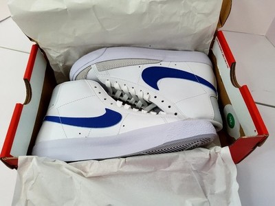 Nike Blazer Mid '77 (GS) WhiteLaser Blue Yellow Ochre Kids Athletic Sneaker 13.5