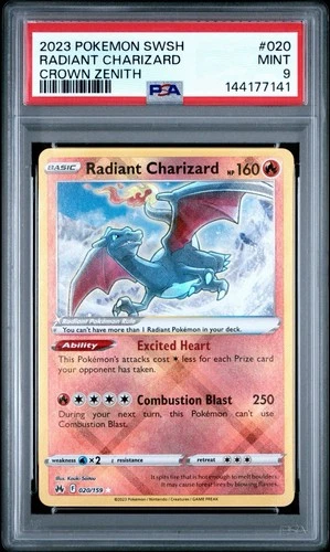 PSA 9 MINT Radiant Charizard 020/159 Crown Zenith Holo