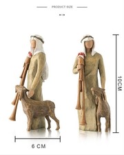 Hot Willow Tree Nativity Figures Set Shepherd with Bagpipe Decor Christmas Gift