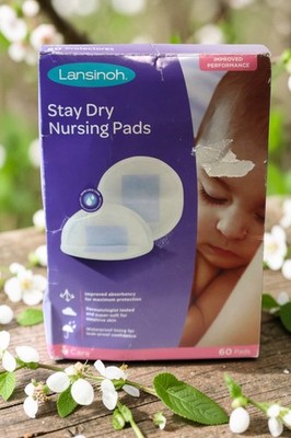 Womens Disposable Nursing Pads Stay Dry Absorbency Lansinoh 60-CT