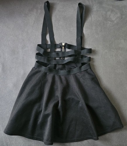 Schwarzer Faltenrock Mit Trägern M/L, Black Skirt With Straps M/L - Bild 1 von 6