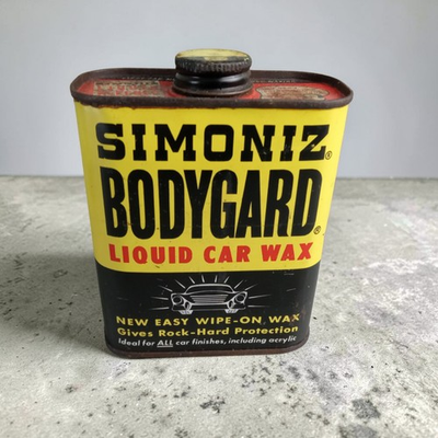 #ad #ad Vintage Advertising SIMONIZ Bodygard Liquid Car Wax NOS FULL Metal Can 1950#x27;s $19.95