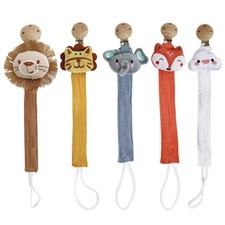 Pacifier Clip Holder Toddler Teething Rings Strap Clip Animal Shapes Anti-lost