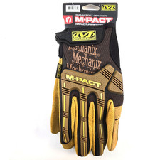Mechanix Wear M-Pact Leather Gloves Shock Absorbing, Machine Washable Size M