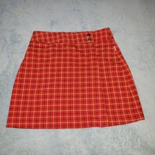 Vintage Esprit Kids Red Plaid Flannel Mini-Skirt Girls Size 10 Retro