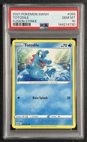 TOTODILE PSA 10 2021 POKEMON SWORD & SHIELD FUSION STRIKE #055/264 GEM 4730