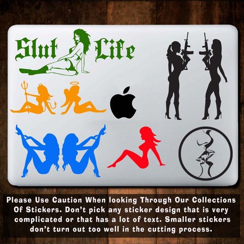 Sexy Girls 2 Girls with AR Rifles Stripper Naked Boots Bitch JDM Sticker Decal - Picture 6 of 12