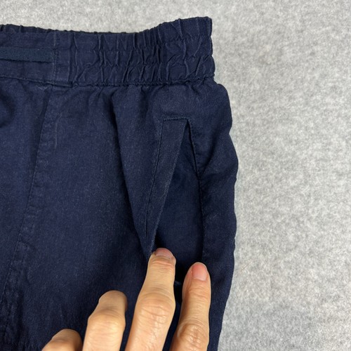 Sportscraft Cropped Pants Women's Sz 14 Navy Blue Elastic Waist Tapered Pockets - Picture 6 of 11