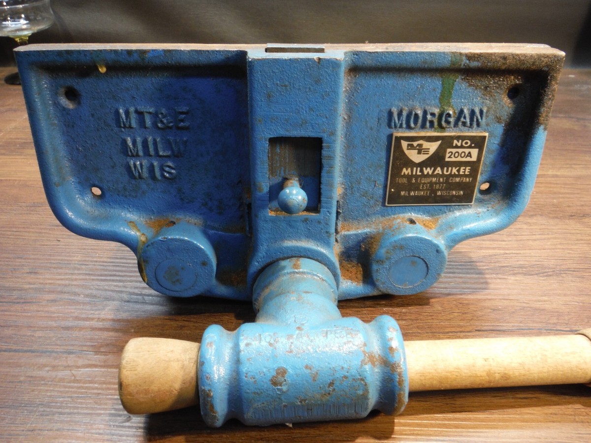 Vtg Morgan Vise Co Model 200A Woodworking Tool Under Bench Mount