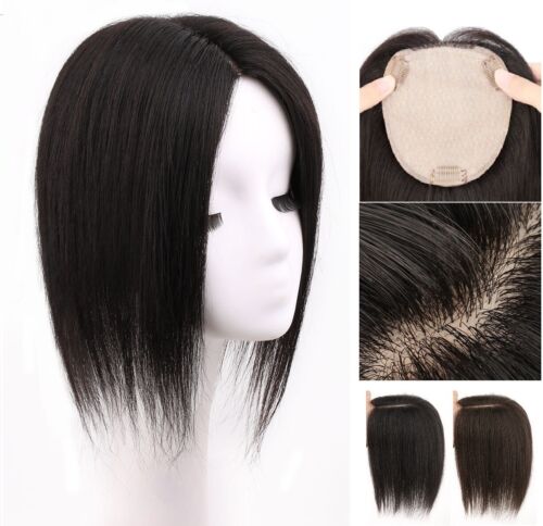 120% High Density Human Hair Topper for Women Clip in,Silk Top&Baby Hair 10"~16" - Picture 1 of 12