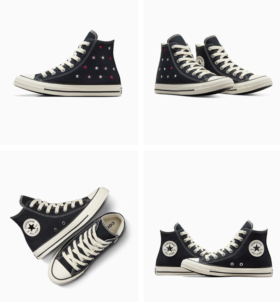 靴 CONVERSE ALL STAR TTTMSW US7 26cm NEW Women's CONVERSE All Star Embroidered A12206F Stars Shoes
