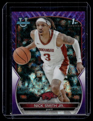 Nick Smith Jr. 2022-23 Bowman University Chrome Purple Mini-Diamond Card /399 #1
