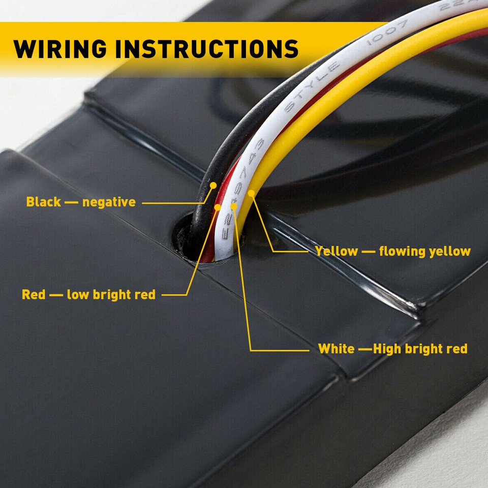 LED Flowing Brake Stop Reverse Turn Signal Tail Rear Light For Truck