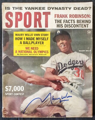 Maury Wills Autograph Los Angeles Dodgers MLB SPORT Magazine Full Issue 