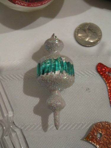 Vintage Christmas Ornament Decoration Lot - PAPER MACHE BOOT - SILK ELF TIN FOIL - Picture 8 of 10