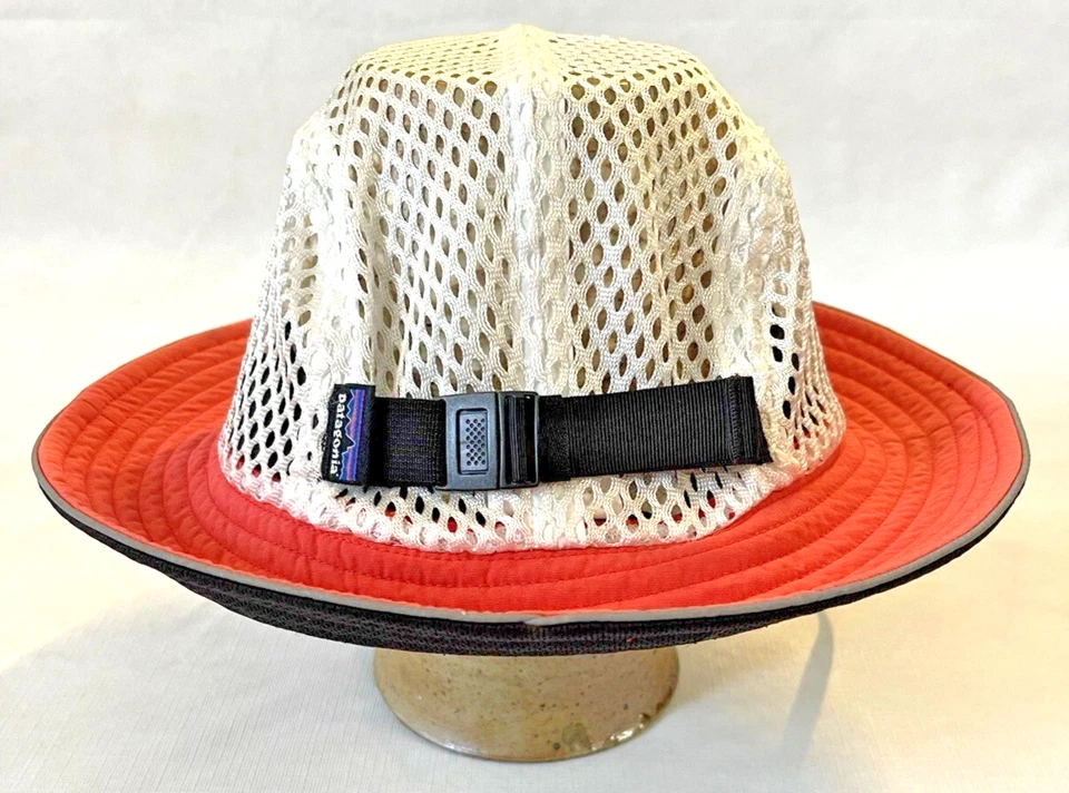 Coral Patagonia Mesh Bucket Hat cap unisex mens nylon duckbill Fitz Roy Skyline - Image 2 of 4