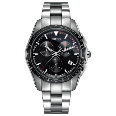 New RADO Hyperchrome Chronograph 45mm Mens Watch R31202593 Black Dial