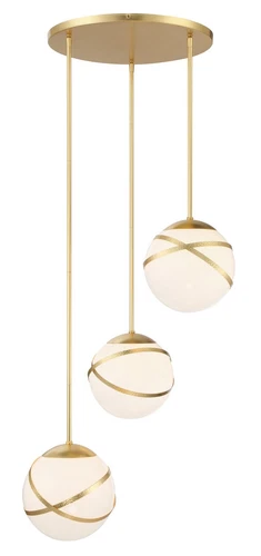 Minka Lavery Atlys 3 Light Pendant, Spring Gold Leaf - Picture 2 of 6