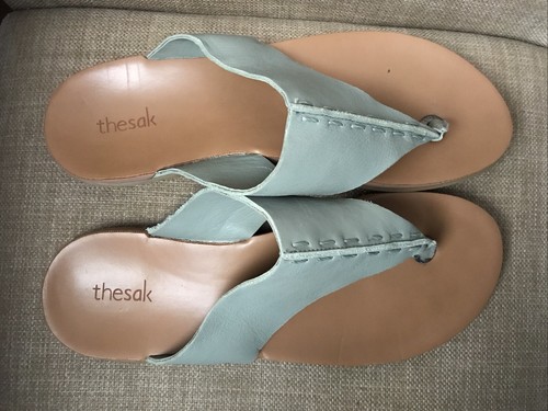 Thesak The Sak Los Feliz Leather Slide Flip Flop Sandals Green Size 10 Women's