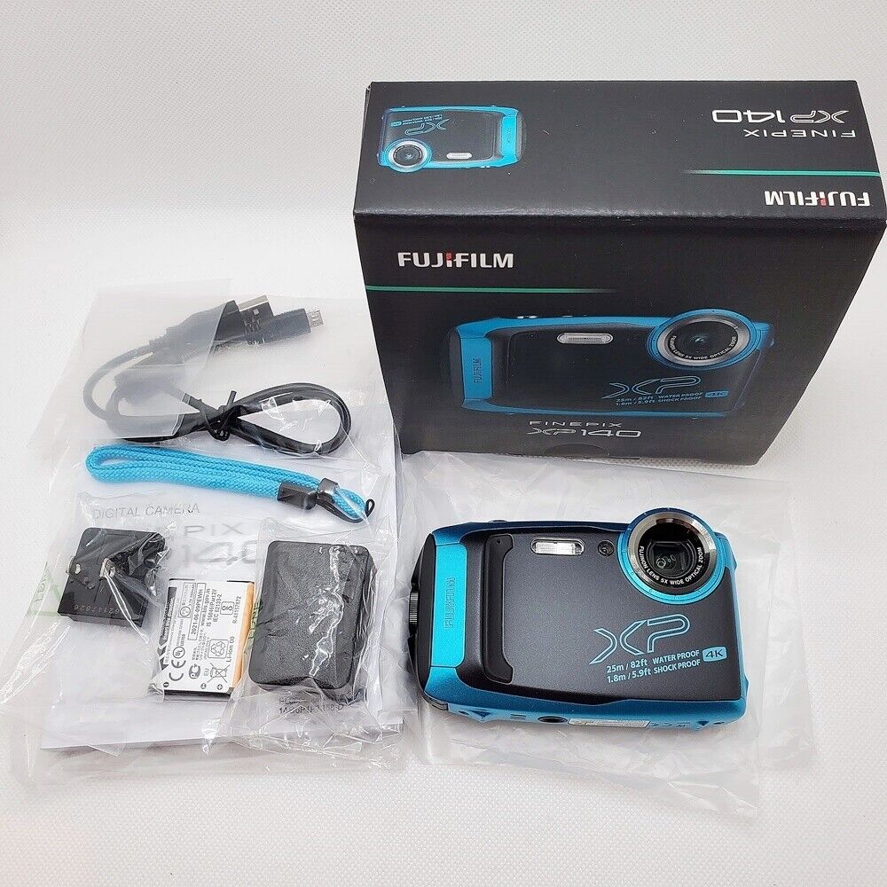 Likeur stuiten op dynastie FUJIFILM Digital Waterproof Camera XP140 Sky Blue FX-XP140SB 4K Video Japan  | eBay