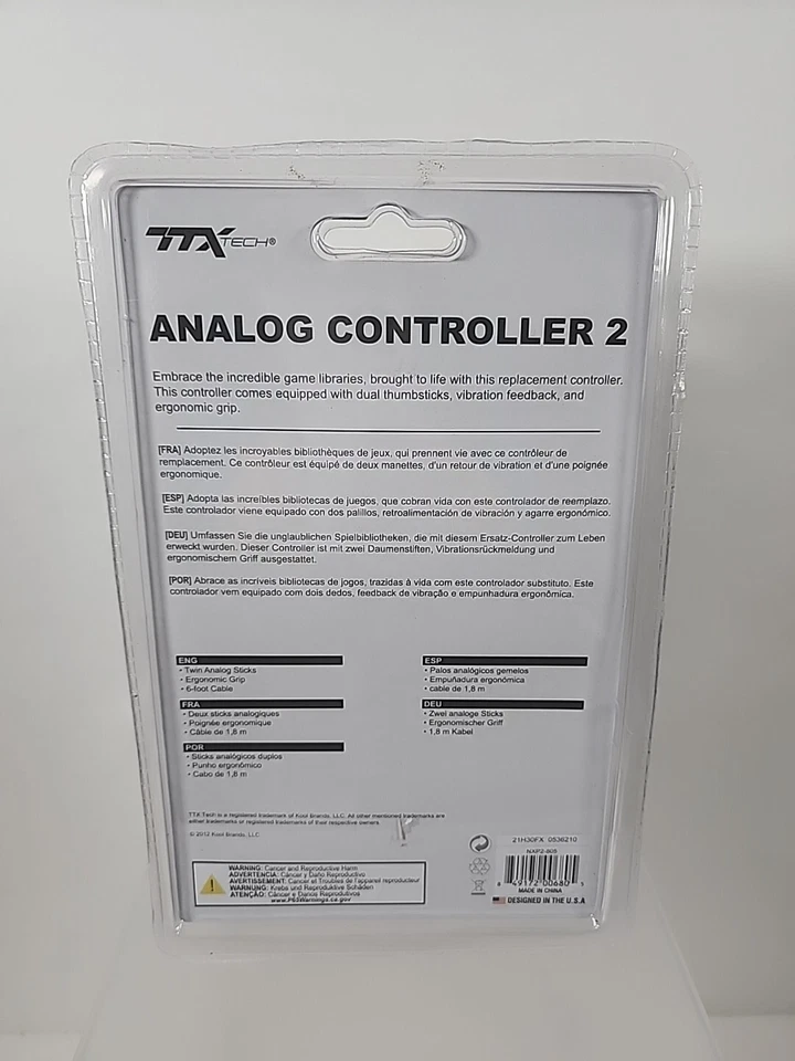 NEW ~ PS1 / PS2 TTX Tech Analog Wired Controller ( Blue ) PlayStation One & Two - Image 3 of 4