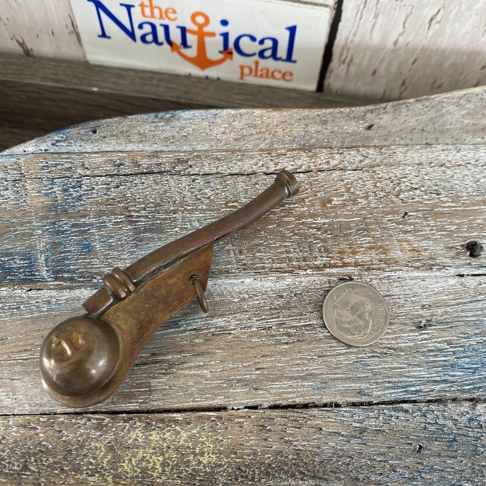 Antique Finish Brass Boatswain Whistle, Bosun Call Pipe, Nautical Necklace, Navy eBay