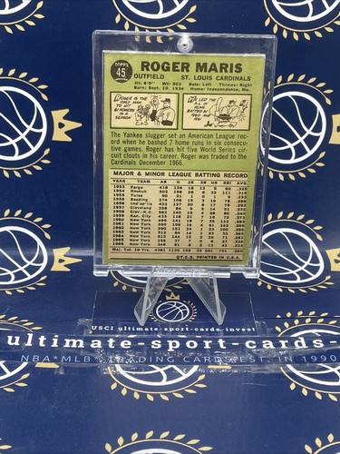 🇺🇸⚾️1967 Topps #45 Roger Maris-EX-MINT**rare**📈💯%Vintage - Bild 2 von 2