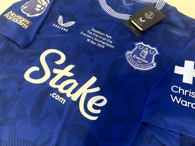 Everton Erwachsene Large Goodison Park Brandneu mit Etikett Castore Trikot Football Soccer Vintage