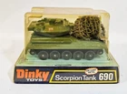 Vintage Dinky 690, Scorpion Tank, 1974, Made in England, Boxed