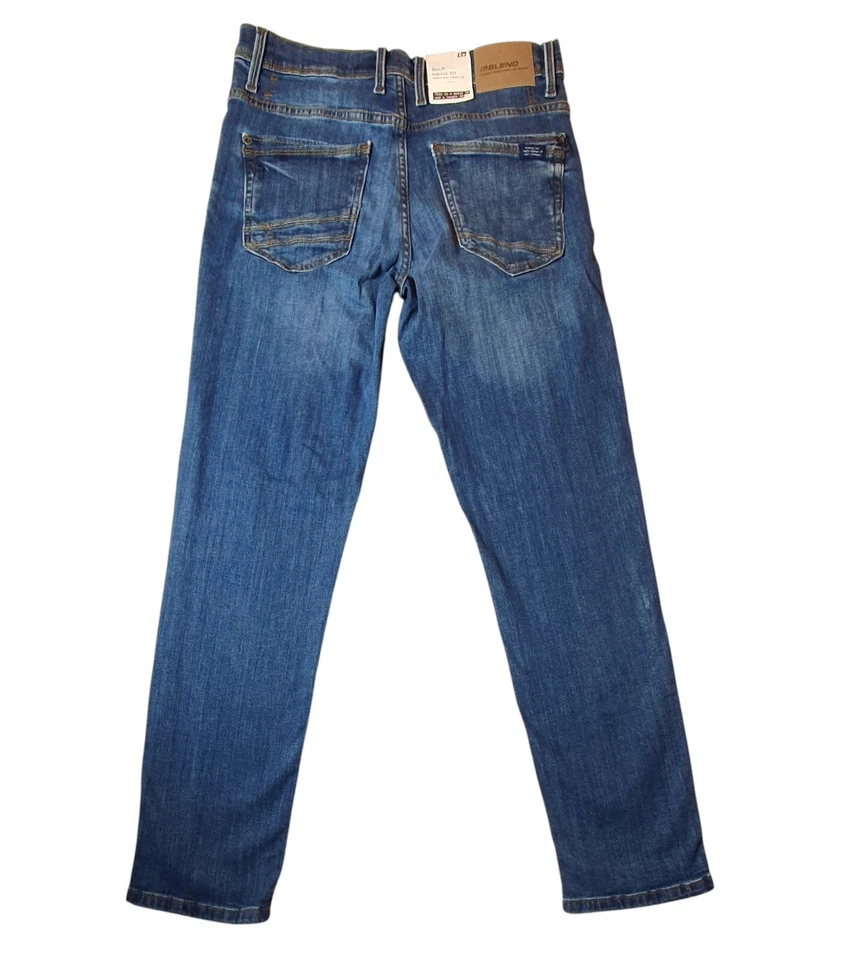 NUEVO Pantalones de mezclilla de pierna recta azul mezcla para hombre talla W30 L30 calce regular Foto 3 de 4