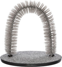Cat Massager and Self Grooming Arch, Bristle Ring Brush, Carpet Base Scratcher,