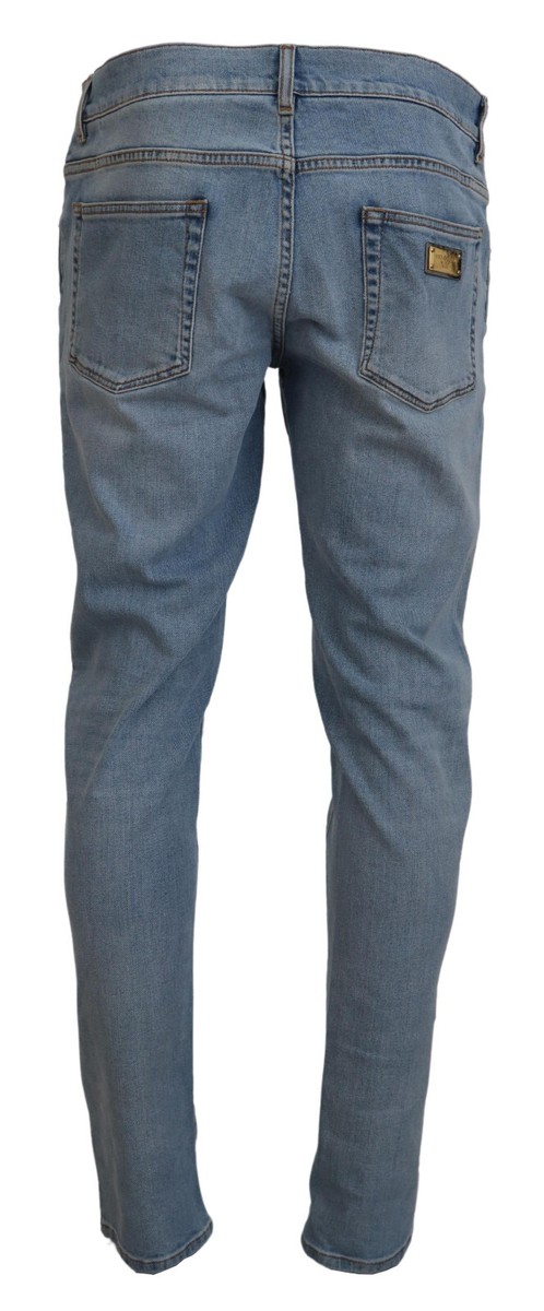 DOLCE & GABBANA Jeans Blue Wash Slim Fit Cotton Denim IT60 DOLCE & GABBANA Jeans Blue Wash Slim Fit Cotton Denim IT60