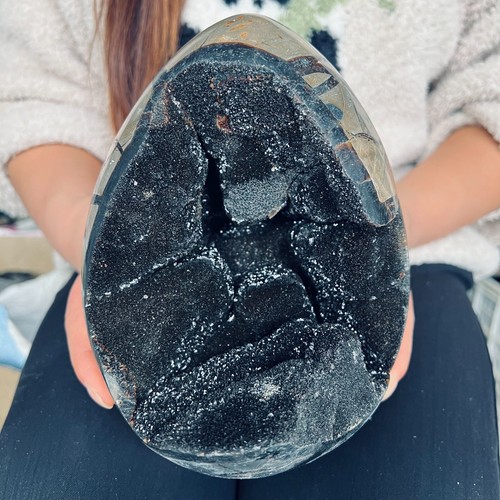 9.46LB Natural turtle back geode quartz crystal mineral specimen reiki he 4300g