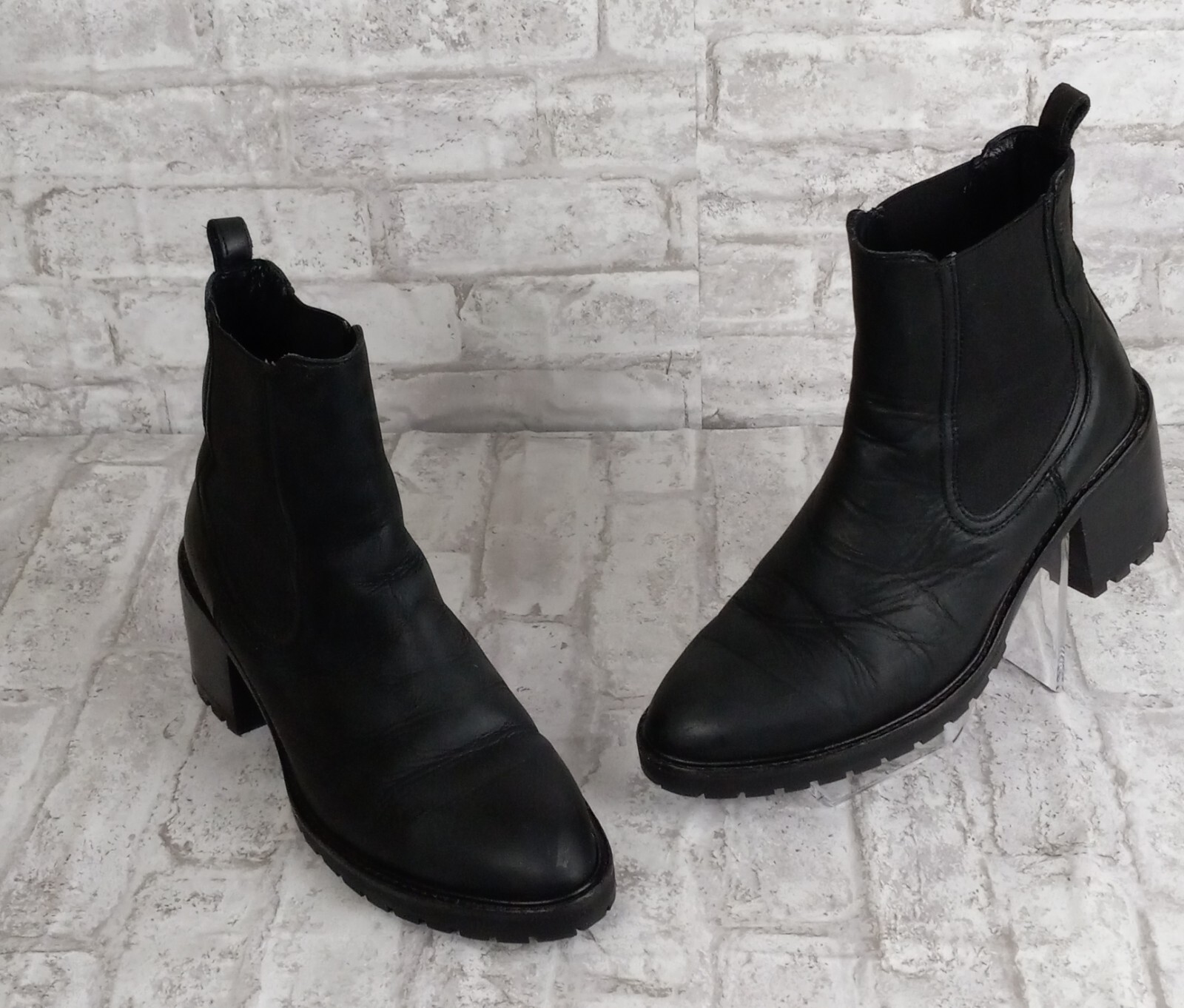 Thursday Boot Co Women's Black Lug Sole Chelsea Boots Size 9 Pull-On Style