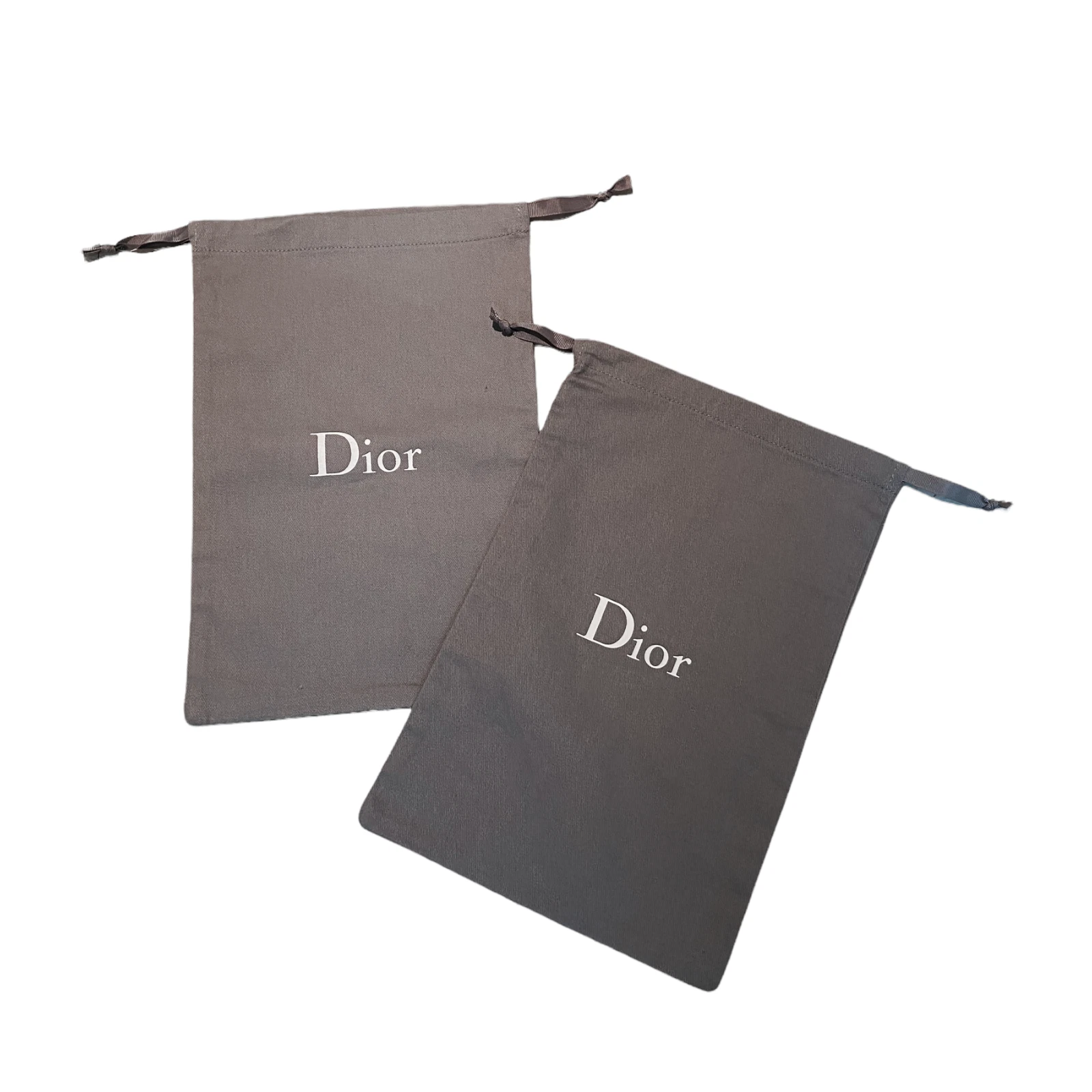 Sac à poussière gris DIOR, couverture, rangement avec cordes à dessin, 32 x 21,5 cm