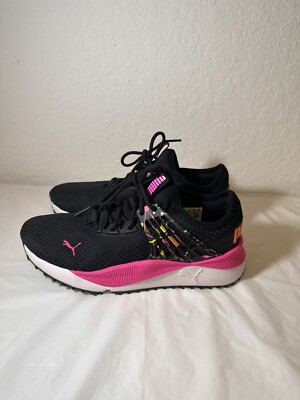 Puma Shoes Pacer Futur Splatter Neon 4.5 JR lace Up  Youth Girls Multicolor New