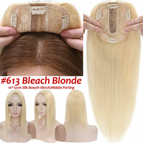 100% Echthaar Topper Toupet Extensions Clip In Remy Human Hair Toupee Haarteil l - Bild 27 von 84