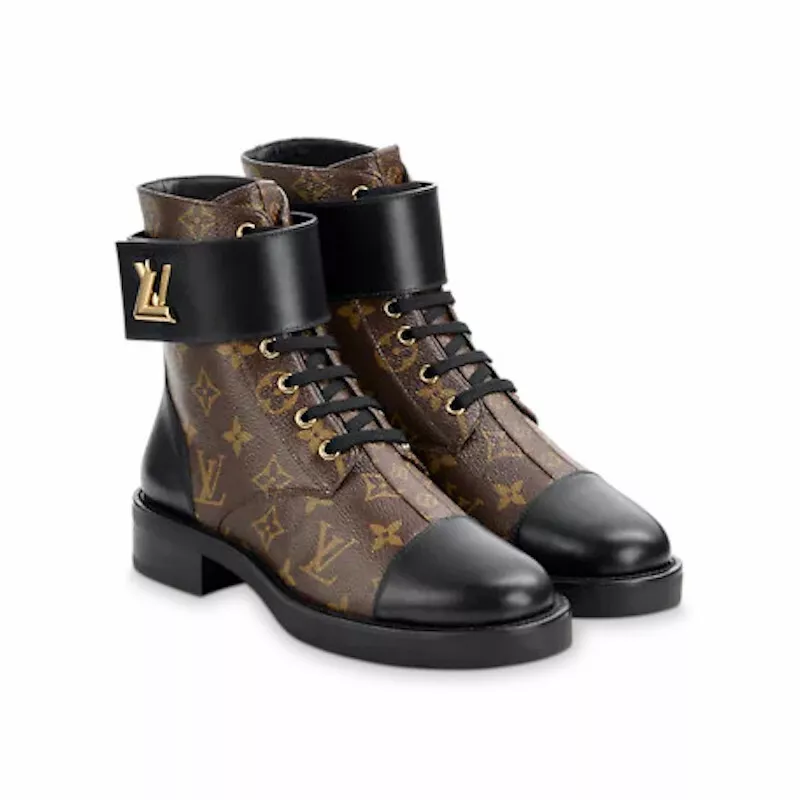 Louis Vuitton LV Monogram Wonderland Flat Ranger Combat boots 37.5