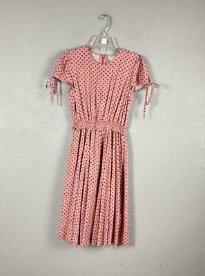 Gal Meets Glam Dress Women's Size Pink Polka Dot Corinne Smocked