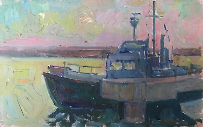 #ad Oil Painting Dawn In The Sea Peter T. Unframed Original Home Decor Art nAAA2219 $264.99