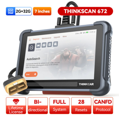 ThinkScan 672 Full System Car Diagnostic Scanner Active Test CANFD Lifetime Free