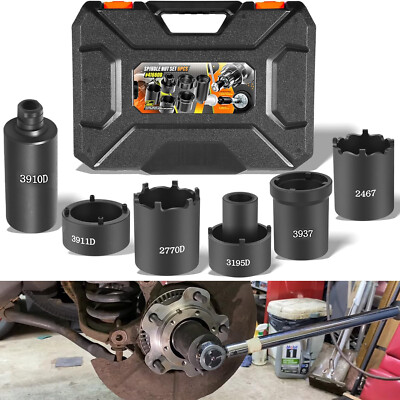 6PC 1/2” Drive Spindle Nut Socket Set 41660D 4WD Axle Hub 4-Lug
