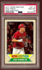 2017 TOPPS HERITAGE BASEBALL CARD #NT-5 MIKE TROUT PSA 10 NOW AND THEN LA ANGELS