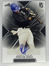 2021 LEAF PERFECT GAME PRESTON HERCE BLACK PAPER AUTO # 50/50