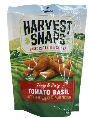 Calbee Harvest Snaps Tomato Basil Baked Red Lentil Snacks 3 oz