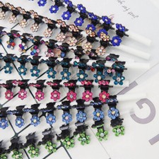 6 pcs Girls Sweet Crystal Rhinestone Flower Mini Hair Claws Clips Hairpin Clamp