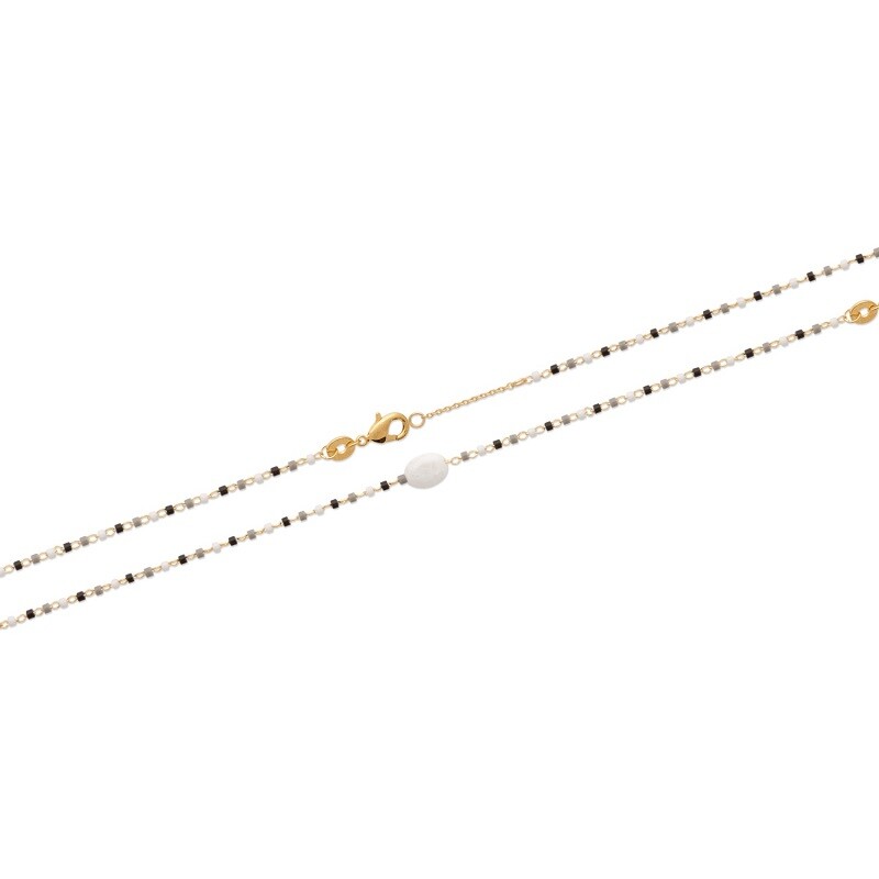 Bracelet pierre de lune bohème chic en perles miyuki pour tenue d'été