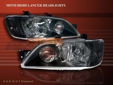 2002-2003 Mitsubishi Lancer Jdm Black Headlights Lamps