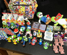 SUPER MARIO BROS LOT OF 48 TOYS, BACKPACK, RULERS, PLUSH YOSHI  LUIGI MCDONALDS